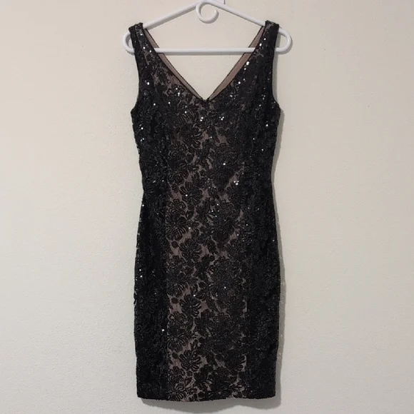 black and tan cocktail dress Vince Camuto Off-The-Shoulder Cocktail Dress, Black/Tan, 12 : Amazon.ca: Clothing, Shoes & Accessories
